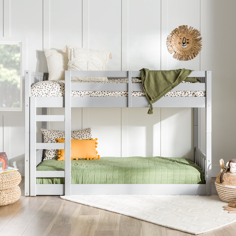 Harriet Bee Calhan Twin Over Twin Solid Wood Standard Bunk Bed by
